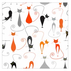 Cartoon Cat Seamless Pattern Graphic Square Satin Scarf (36  X 36 )