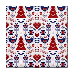 Scandinavian Folk Seamless Pattern Tile Coaster