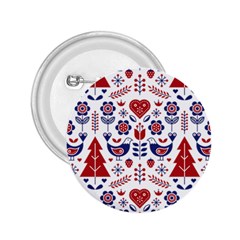 Scandinavian Folk Seamless Pattern 2.25  Buttons