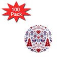 Scandinavian Folk Seamless Pattern 1  Mini Magnets (100 pack)  Front