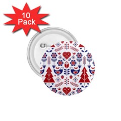 Scandinavian Folk Seamless Pattern 1 75  Buttons (10 Pack)