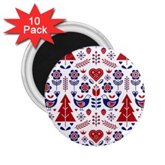 Scandinavian Folk Seamless Pattern 2 25  Magnets (10 Pack) 