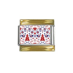 Scandinavian Folk Seamless Pattern Gold Trim Italian Charm (9mm)