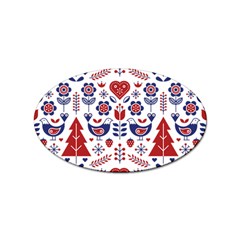 Scandinavian Folk Seamless Pattern Sticker (Oval)