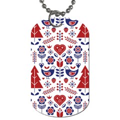 Scandinavian Folk Seamless Pattern Dog Tag (one Side)