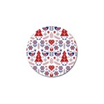 Scandinavian Folk Seamless Pattern Golf Ball Marker Front