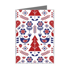 Scandinavian Folk Seamless Pattern Mini Greeting Card