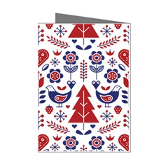 Scandinavian Folk Seamless Pattern Mini Greeting Cards (Pkg of 8)