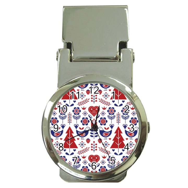 Scandinavian Folk Seamless Pattern Money Clip Watches