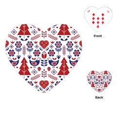 Scandinavian Folk Seamless Pattern Playing Cards Single Design (heart) by Jancukart