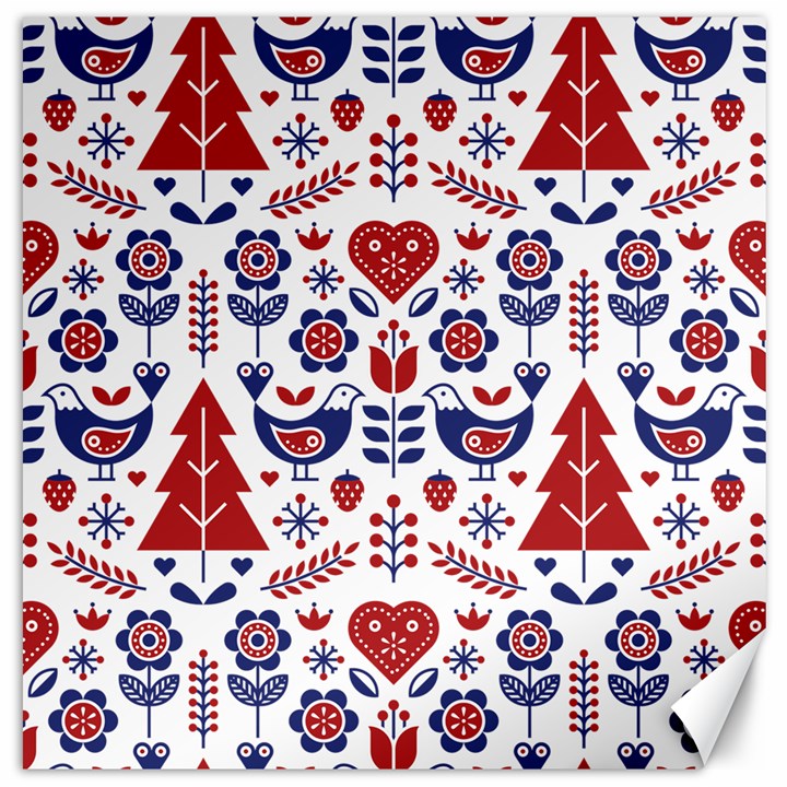 Scandinavian Folk Seamless Pattern Canvas 12  x 12 