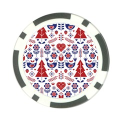 Scandinavian Folk Seamless Pattern Poker Chip Card Guard