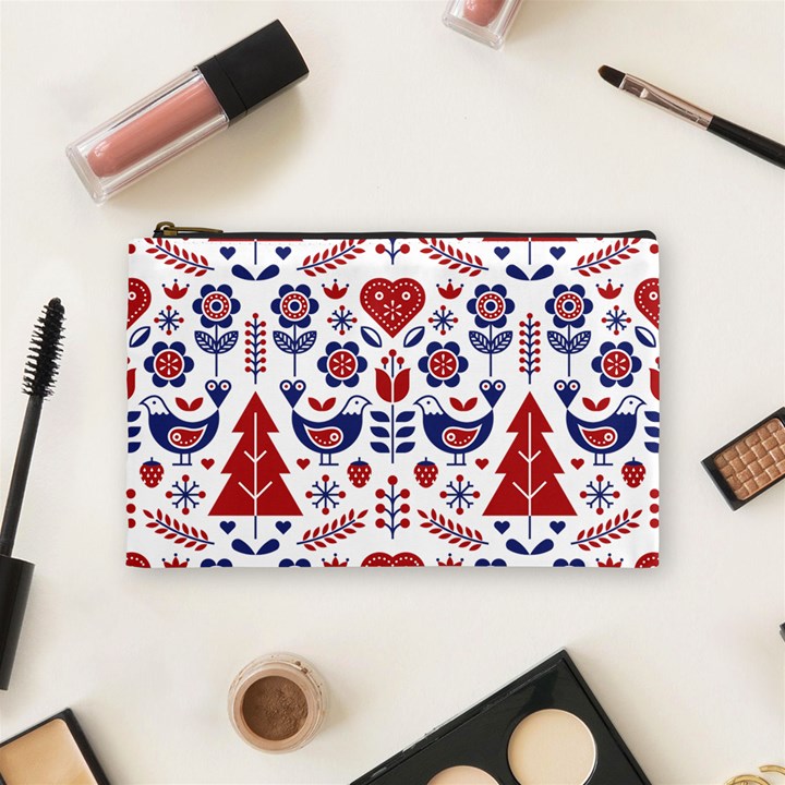 Scandinavian Folk Seamless Pattern Cosmetic Bag (Medium)