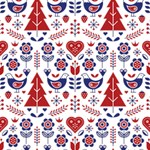 Scandinavian Folk Seamless Pattern Play Mat (Square) Front