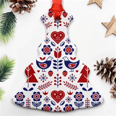 Scandinavian Folk Seamless Pattern Christmas Tree Ornament (two Sides)