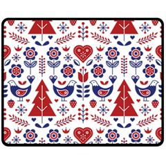 Scandinavian Folk Seamless Pattern Double Sided Fleece Blanket (medium) 