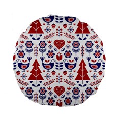 Scandinavian Folk Seamless Pattern Standard 15  Premium Flano Round Cushions