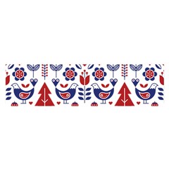 Scandinavian Folk Seamless Pattern Oblong Satin Scarf (16  x 60 )