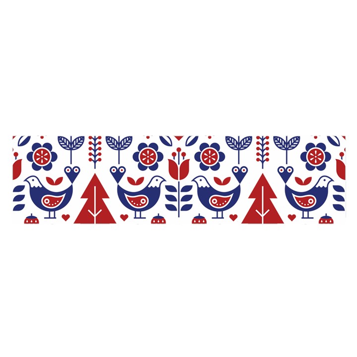 Scandinavian Folk Seamless Pattern Oblong Satin Scarf (16  x 60 )