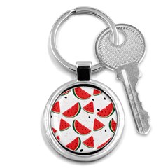 Watermelon Seamless Pattern Key Chain (round)