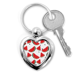 Watermelon Seamless Pattern Key Chain (heart)