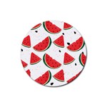 Watermelon Seamless Pattern Rubber Coaster (Round) Front