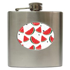 Watermelon Seamless Pattern Hip Flask (6 Oz) by Jancukart