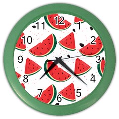 Watermelon Seamless Pattern Color Wall Clock