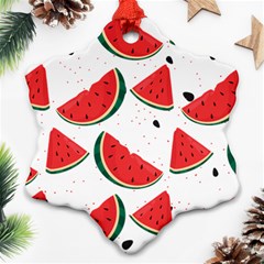 Watermelon Seamless Pattern Snowflake Ornament (two Sides)