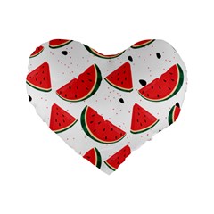 Watermelon Seamless Pattern Standard 16  Premium Heart Shape Cushions