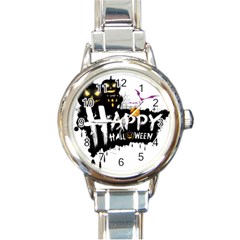 Happy Halloween Round Italian Charm Watch