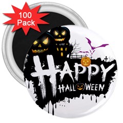 Happy Halloween 3  Magnets (100 Pack)