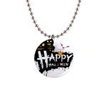 Happy Halloween 1  Button Necklace Front