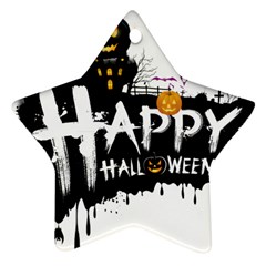 Happy Halloween Star Ornament (two Sides) by Jancukart