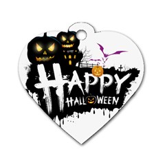 Happy Halloween Dog Tag Heart (two Sides) by Jancukart