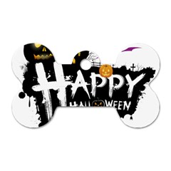 Happy Halloween Dog Tag Bone (one Side) by Jancukart