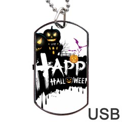 Happy Halloween Dog Tag Usb Flash (two Sides) by Jancukart