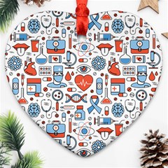 Medical Icons Square Seamless Pattern Ornament (heart) by Jancukart