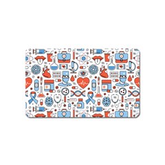 Medical Icons Square Seamless Pattern Magnet (name Card) by Jancukart