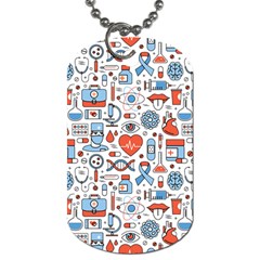 Medical Icons Square Seamless Pattern Dog Tag (two Sides)