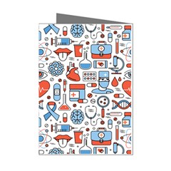 Medical Icons Square Seamless Pattern Mini Greeting Cards (pkg Of 8) by Jancukart