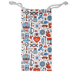 Medical Icons Square Seamless Pattern Jewelry Bag by Jancukart