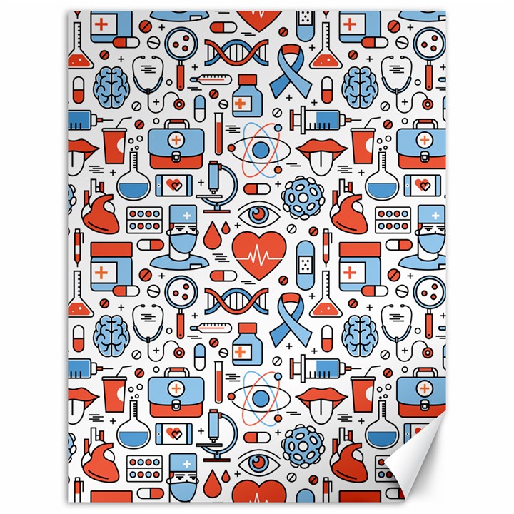 Medical Icons Square Seamless Pattern Canvas 12  x 16 