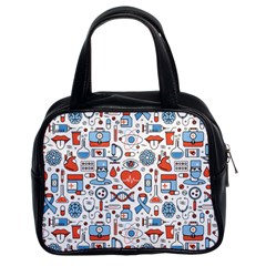 Medical Icons Square Seamless Pattern Classic Handbag (two Sides)