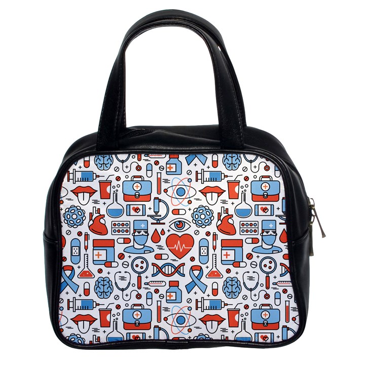 Medical Icons Square Seamless Pattern Classic Handbag (Two Sides)