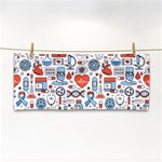 Medical Icons Square Seamless Pattern Hand Towel Front