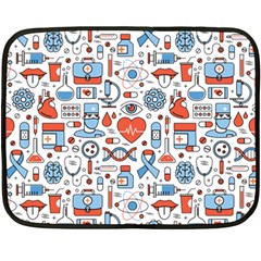 Medical Icons Square Seamless Pattern Fleece Blanket (mini) by Jancukart