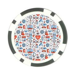 Medical Icons Square Seamless Pattern Poker Chip Card Guard (10 Pack) by Jancukart