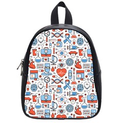 Medical Icons Square Seamless Pattern School Bag (small) by Jancukart