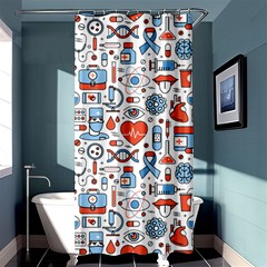 Medical Icons Square Seamless Pattern Shower Curtain 36  X 72  (stall) 